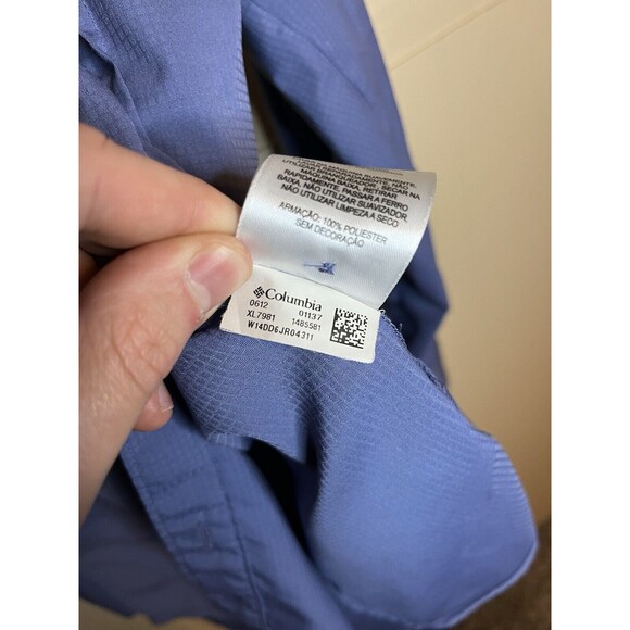 Columbia PFG Omni-Shade Fishing Womens XL Blue Long Sleeve Vented Shirt - Picture 9 of 9